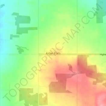 Mapa topográfico Alder Flats, altitude, relevo