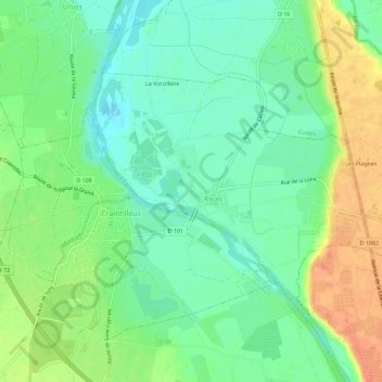 Mapa topográfico La Roche, altitude, relevo
