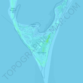 Mapa topográfico Cape Lookout, altitude, relevo