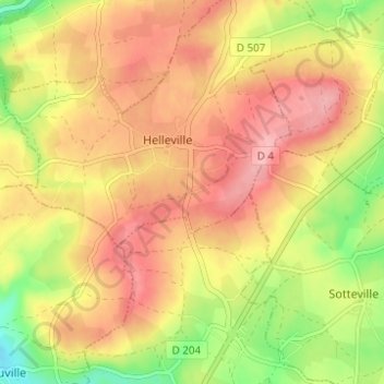 Mapa topográfico Le Damet, altitude, relevo