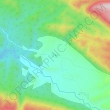 Mapa topográfico طائی, altitude, relevo