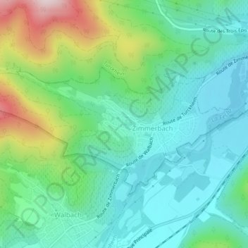 Mapa topográfico Eselweg, altitude, relevo