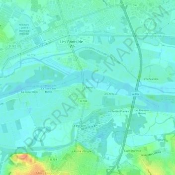 Mapa topográfico La Filerie, altitude, relevo