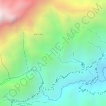 Mapa topográfico Hoyo Rico, altitude, relevo