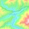 Mapa topográfico Coello Cocora, altitude, relevo