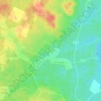Mapa topográfico La Couleyre, altitude, relevo
