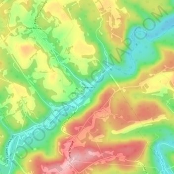 Mapa topográfico Oshanter, altitude, relevo