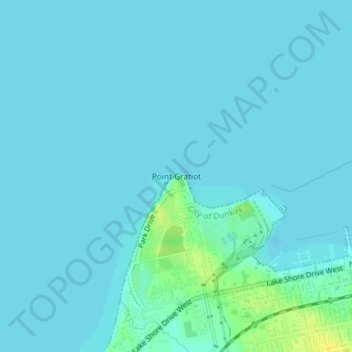 Mapa topográfico Point Gratiot, altitude, relevo