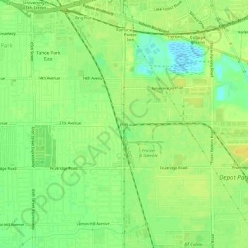 Mapa topográfico Polk, altitude, relevo