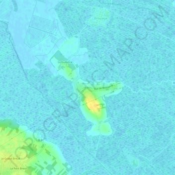 Mapa topográfico Hiers, altitude, relevo