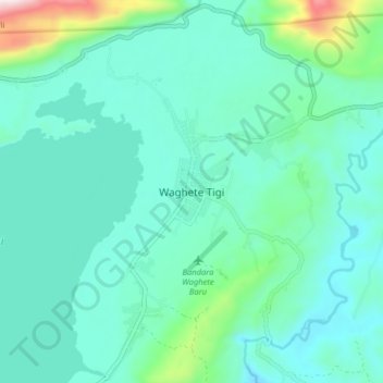 Mapa topográfico Waghete Tigi, altitude, relevo