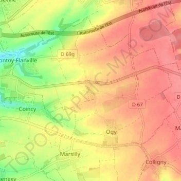 Mapa topográfico Saint-Agnan, altitude, relevo