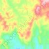 Mapa topográfico Pango Aluquém, altitude, relevo