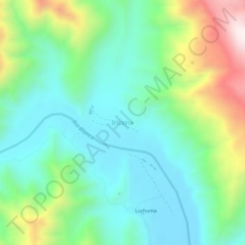 Mapa topográfico Iricsina, altitude, relevo
