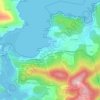 Mapa topográfico O Vicedo, altitude, relevo
