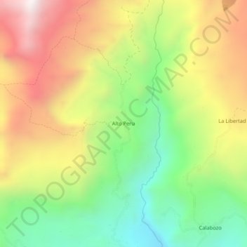 Mapa topográfico Alto Peru, altitude, relevo
