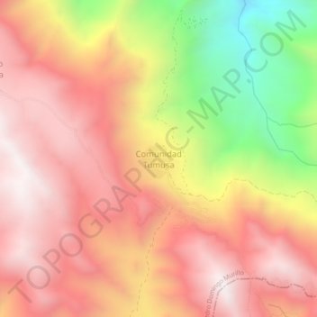 Mapa topográfico Comunidad Tumusa, altitude, relevo