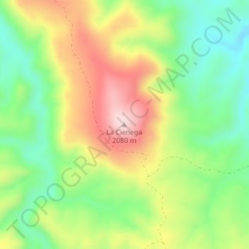 Mapa topográfico La Cienega, altitude, relevo