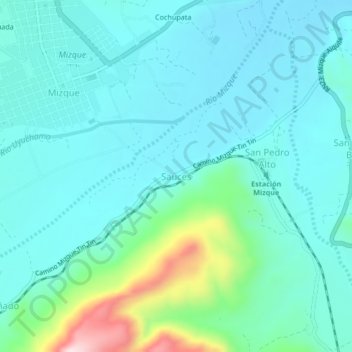 Mapa topográfico Sauces, altitude, relevo