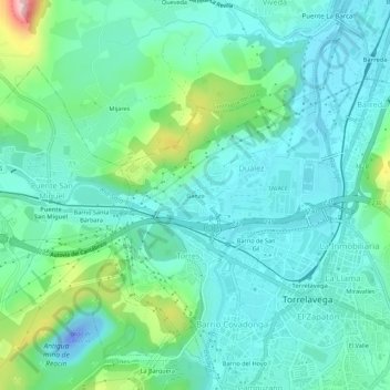 Mapa topográfico Ganzo, altitude, relevo