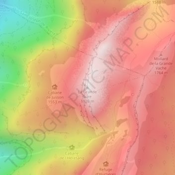Mapa topográfico La Grande Sure, altitude, relevo