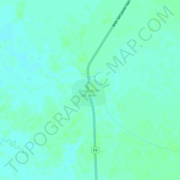 Mapa topográfico San Javier, altitude, relevo