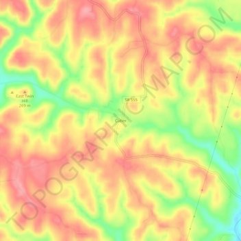 Mapa topográfico Cutler, altitude, relevo