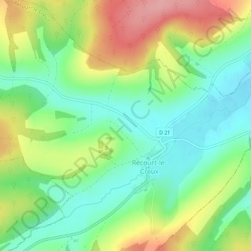 Mapa topográfico Le dehuet, altitude, relevo
