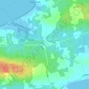 Mapa topográfico Blue Sea Corner, altitude, relevo
