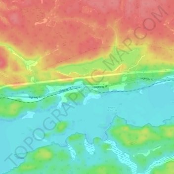 Mapa topográfico Spragge, altitude, relevo