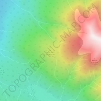 Mapa topográfico Rocky Mountains, altitude, relevo