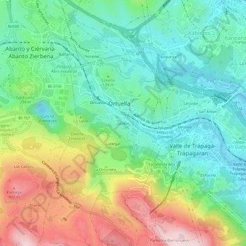 Mapa topográfico Golifar, altitude, relevo