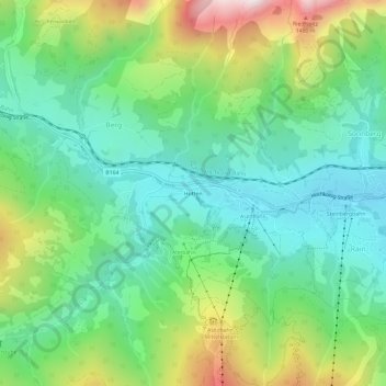Mapa topográfico Hütten, altitude, relevo