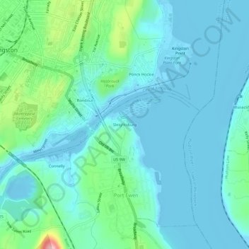 Mapa topográfico Sleightsburg, altitude, relevo