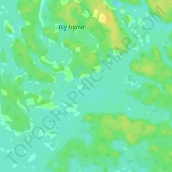 Mapa topográfico Go Home Bay, altitude, relevo