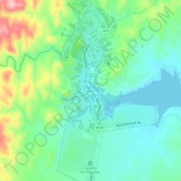 Mapa topográfico Trapiche, altitude, relevo