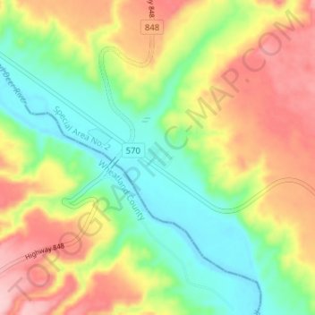 Mapa topográfico Dorothy, altitude, relevo