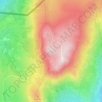 Mapa topográfico Larouco, altitude, relevo