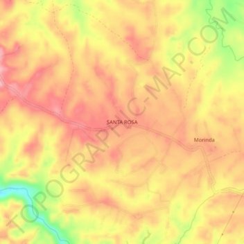 Mapa topográfico SANTA ROSA, altitude, relevo