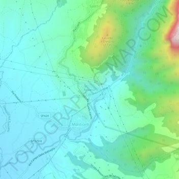 Mapa topográfico Ariano, altitude, relevo