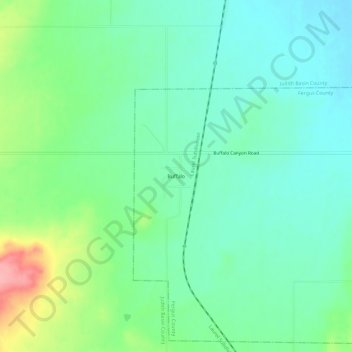 Mapa topográfico Buffalo, altitude, relevo