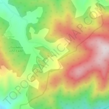 Mapa topográfico خلرد, altitude, relevo