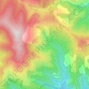 Mapa topográfico Le Masmin, altitude, relevo