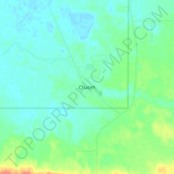 Mapa topográfico Chateh, altitude, relevo