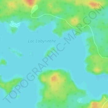 Mapa topográfico Lac Labyrinthe, altitude, relevo