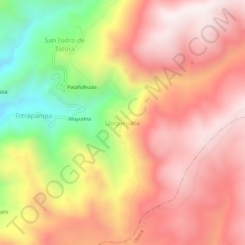 Mapa topográfico Lloquepata, altitude, relevo
