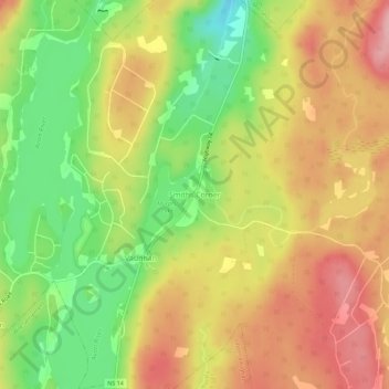 Mapa topográfico Smiths Corner, altitude, relevo