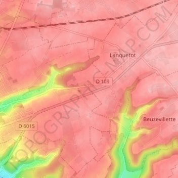 Mapa topográfico La Maison Blanche, altitude, relevo