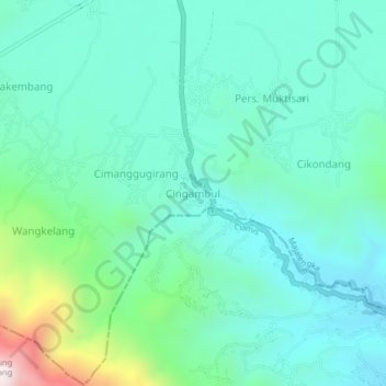 Mapa topográfico Cingambul, altitude, relevo