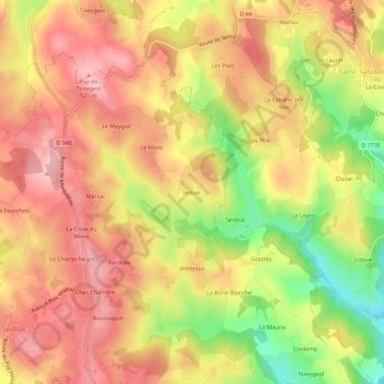 Mapa topográfico Imbier, altitude, relevo